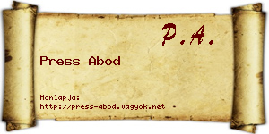 Press Abod névjegykártya